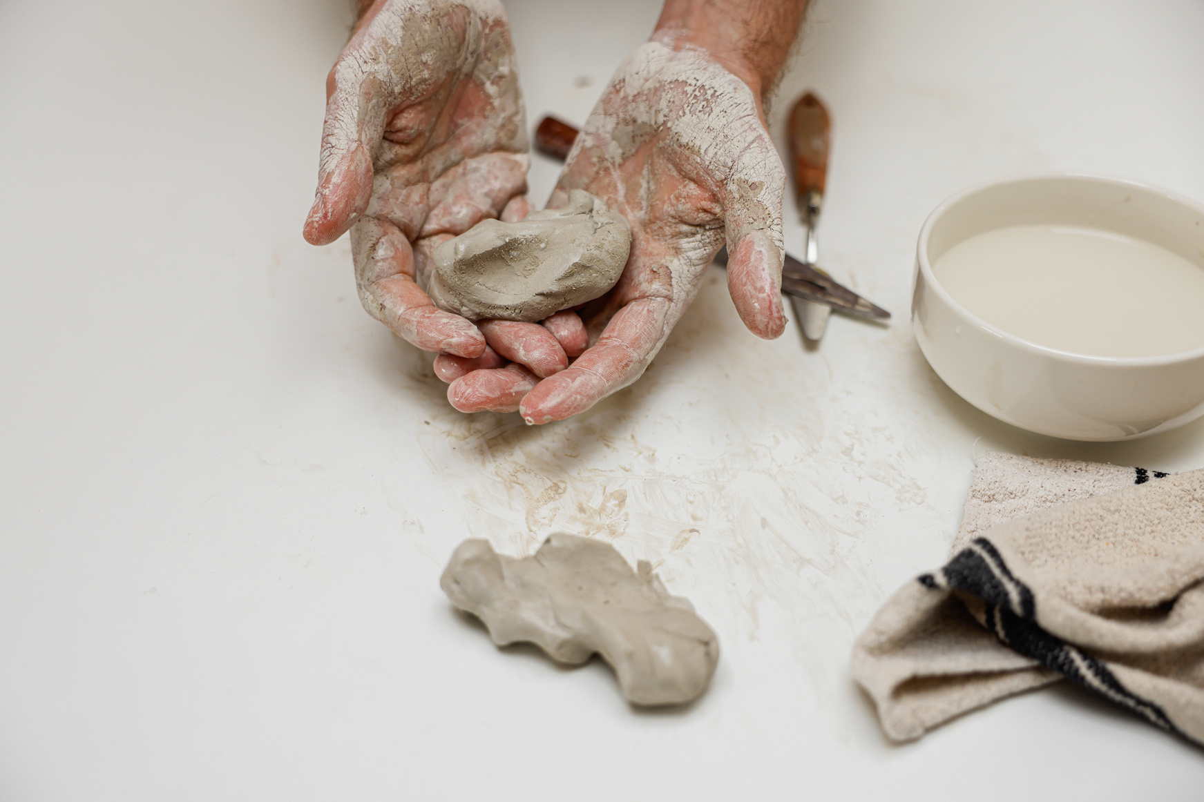Close-up Photo of molding of Clay
